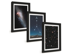 Composição De Quadros Galáxia Espacial, Constelação De Câncer Espelharte (3 Peças 20x30 Cm)