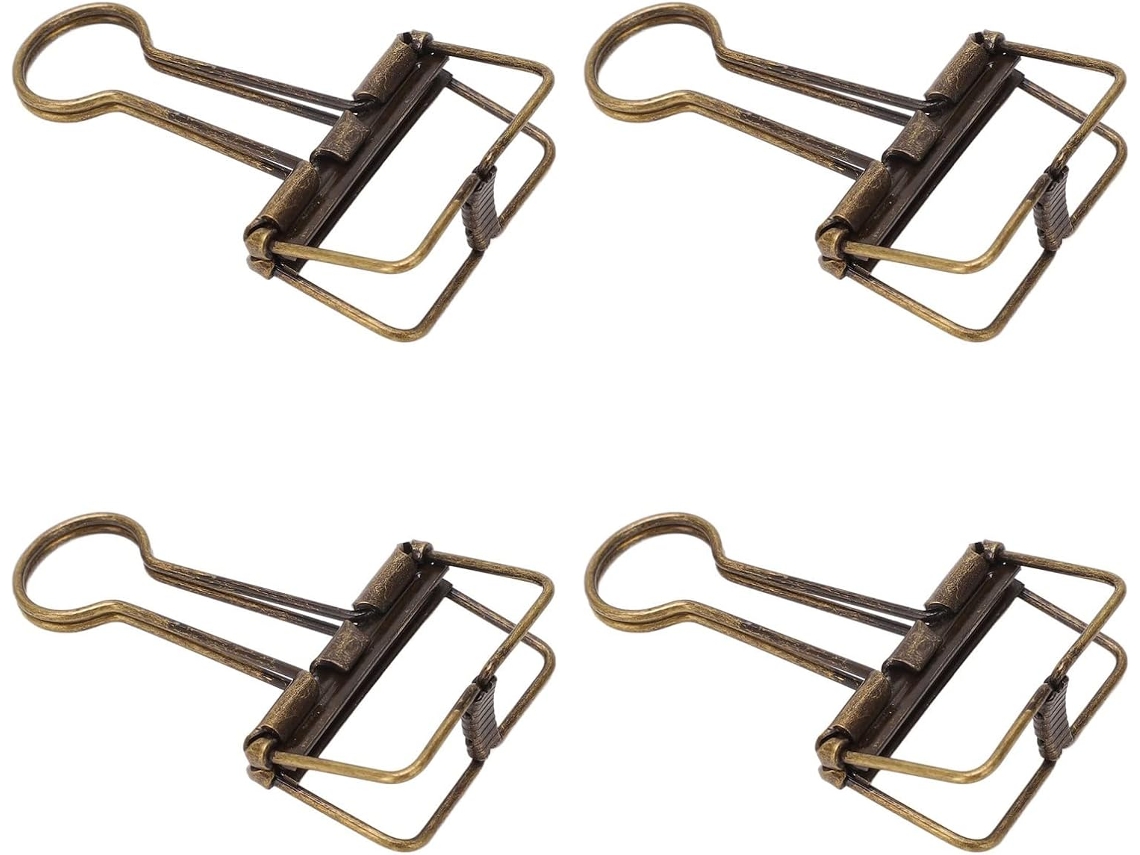 Clips de metal pequenos e resistentes para fichário, ideias para mesa, escola e casa, pacote com 50 unidades.