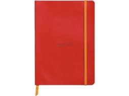 Caderno Macio Rhodiarama 160 Páginas Pautadas 14,8 X 21 Cm, Vermelho Papoula Brilvibera