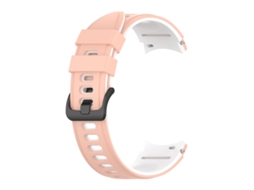 Bracelete Silicone para Samsung Galaxy Watch 4 Classic Duas Cores Rosa Branco XIAOMOYU (42mm/46mm)