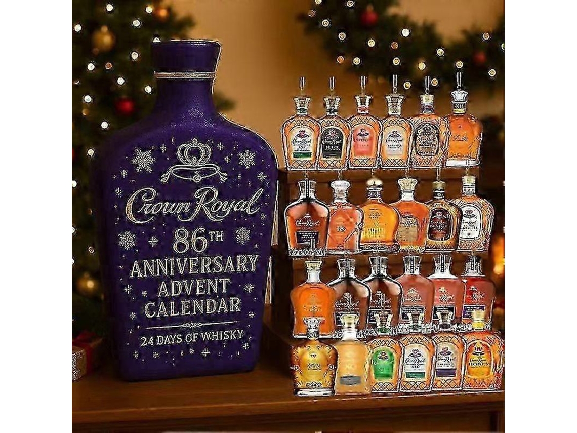 Calendário De Advento Navideño 2025 Acrílico 2d Decoração Estilo Completo 24 Dias Crown Royal