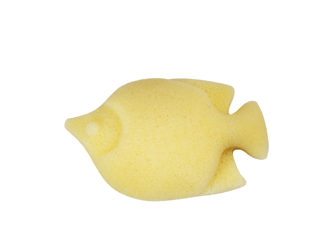 Esponjas Naturais de Cuidado Facial e Corporal Forma De Peixe Amarelo Claro