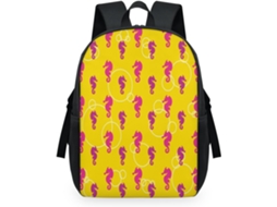 Mochila MARCA com estampa de cavalo-marinho para crianças 32,5x15x44,9cm tecido malha