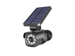 Lâmpada Solar Led Com Sensor De Movimento Pir E Câmera Falsa,4w 300lm 6000k Ip65 À Prova Dágua,bateria 1500mah Li Ion Para Exterior Btforus