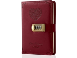 Diário B6 Com Cadeado, Caderno De Couro Com De Senha, Secreto Fofo Com De Combinação