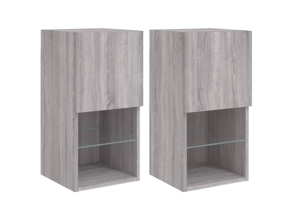 Tv Cabinet Set, Tv Cabinet Sets Vidaxl Cinzeto Madeira Processada (30.5 X 30 X 60 Cm)