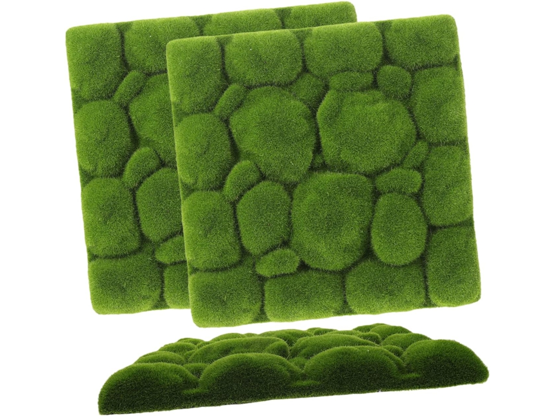 Painel Decorativo De Musgo 30x30 Cm, Espuma Simulada, 3 Peças, Verde, Para Parede Interna, Casamento Gokoco