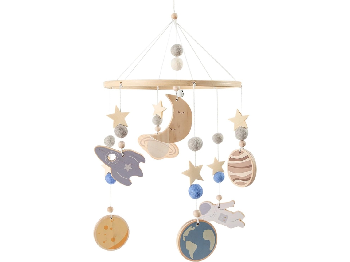 Móbile Para Berço De Bebê Decoração De Madeira Para Quarto De Bebê, Móbile Giratório 360 Graus Par Gokoco