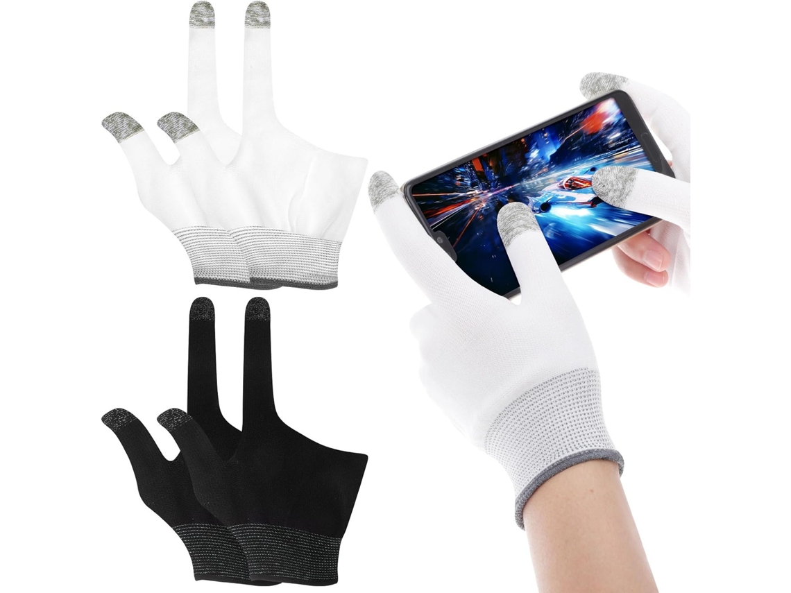 Fomiyes 2 Pares De Dedeiras Nylon E Grafeno Para Jogos Em Tela Sensível Ao Toque, Leves E Confortáveis Para Jogos Mobile