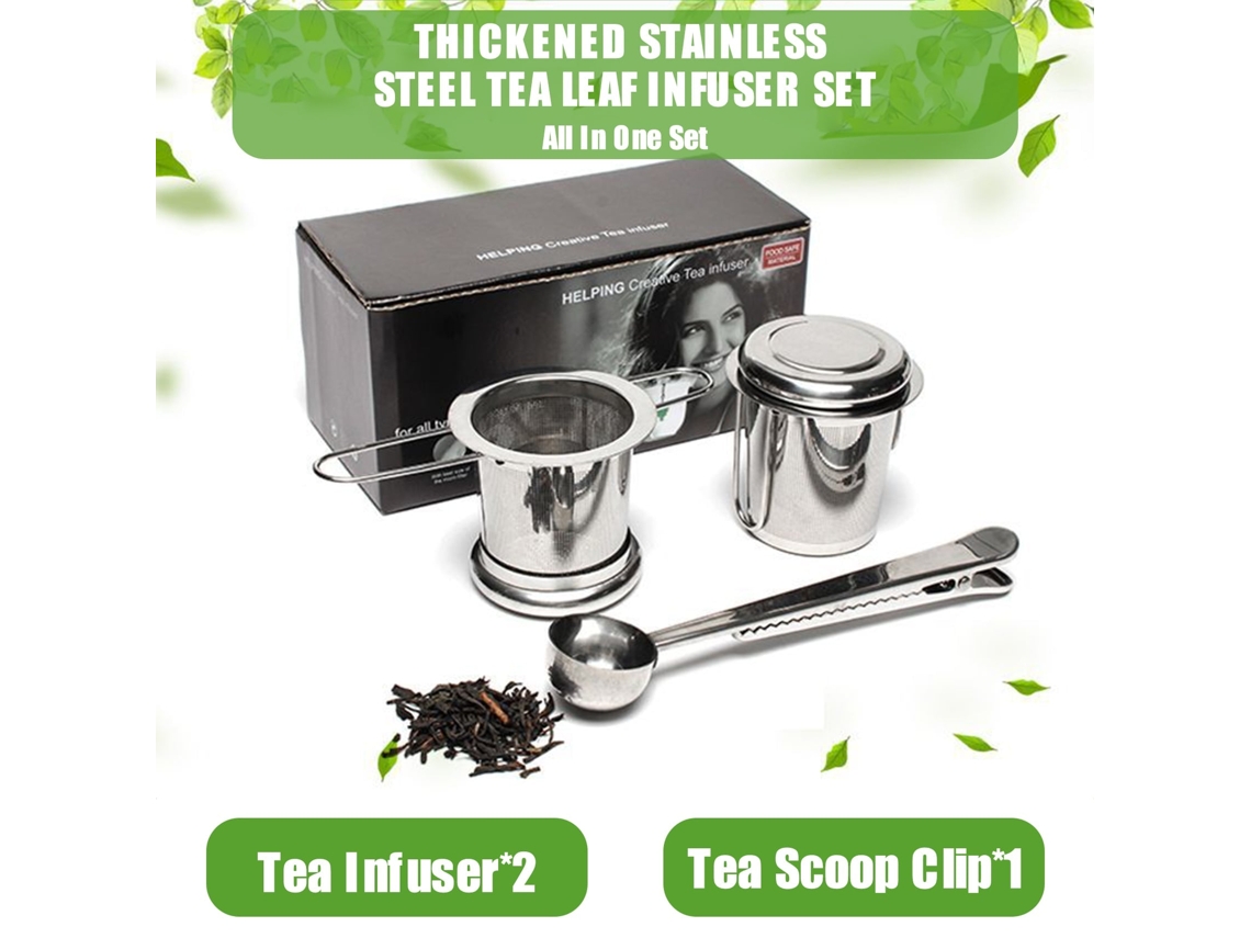 Kit Infusor Chá LAXISCREED Aço Inox 3 Peças