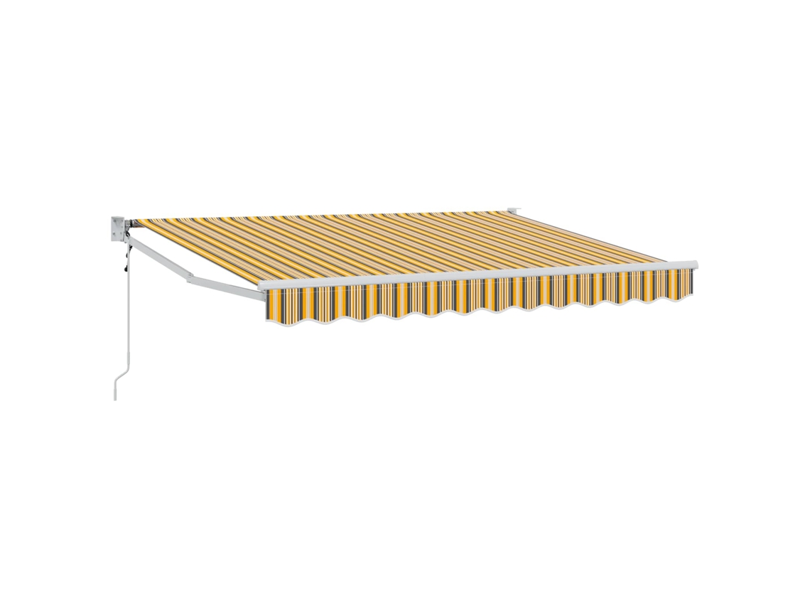 Vidaxl Toldo Retrátil Elétrico Amarelo, Cinza E Branco 3,5 X 2 M