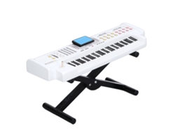 Mali modelo de Órgão Eletrônico Miniatura para Casinha de Bonecas Branco Instrumento Musical