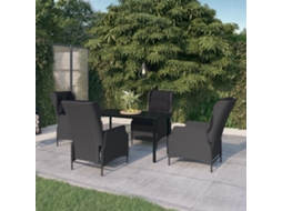 Conjunto De 5 Peças De Jantar Para Jardim Cinzento Escuro Dkd Home Decor