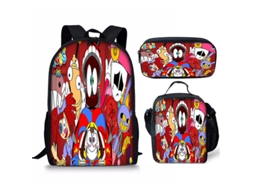 A Incrível Mochila de Circo Digital Mochila Escolar 3 Unidades para Crianças-B (3 Unidades)