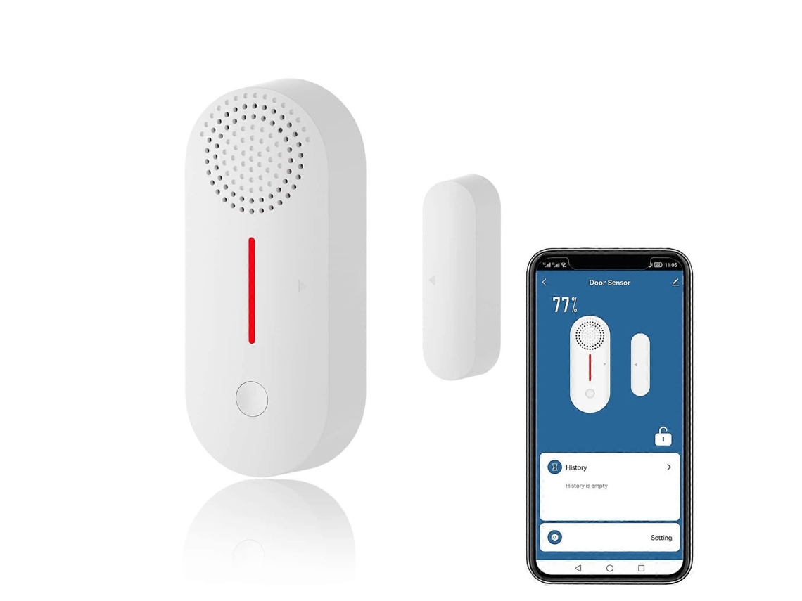 Kit Com 4 Sensores De Porta Inteligentes Compatíveis Com Alexa, Alarme Sem Fio Para Portas E Janelas, Alertas Por Aplicativo, Volume Ajustável.
