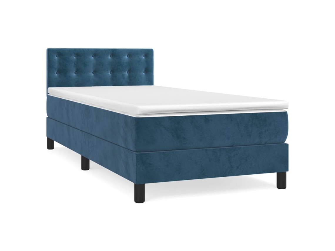 Box Spring Bed, Box Spring Beds Vidaxl Azul Veludo (90 X 190 Cm)