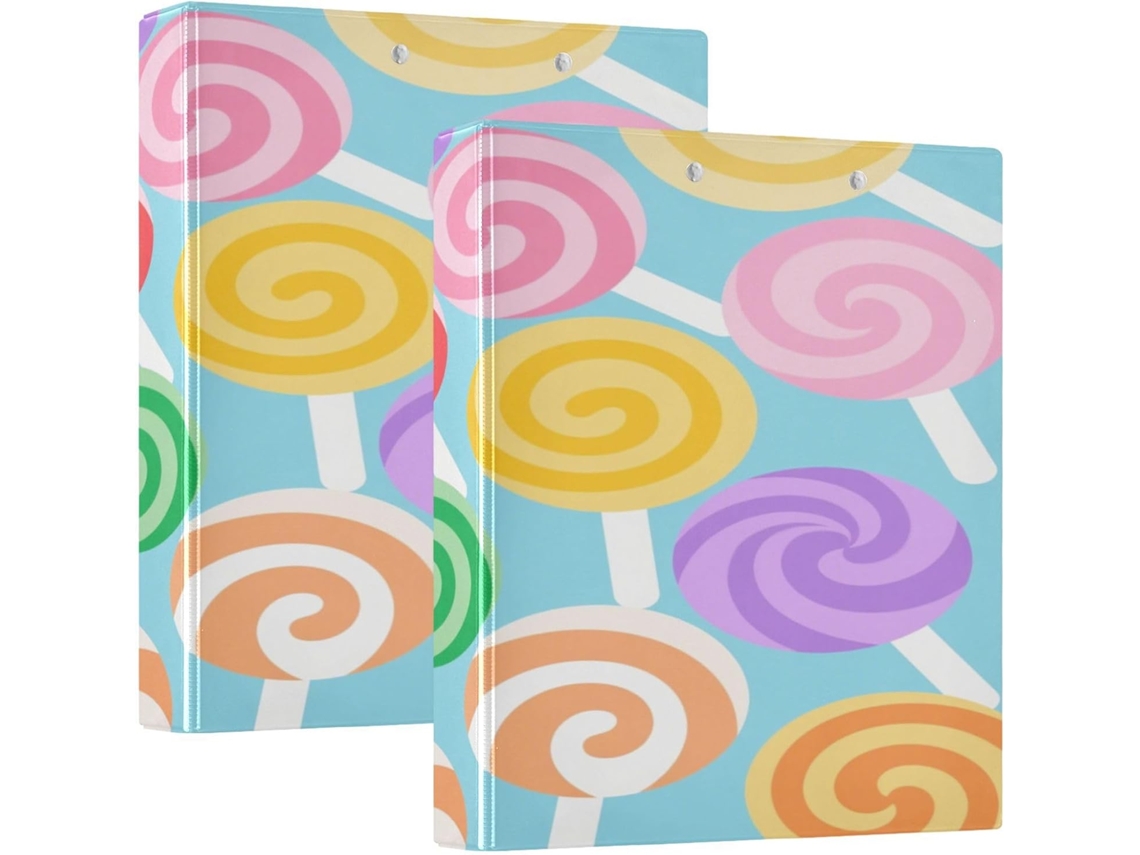 Caixa para massa com desenhos animados, 3,8 cm x 1,5 polegadas, três argolas com compartimento para saco, pacote com 1 ou 2 unidades.