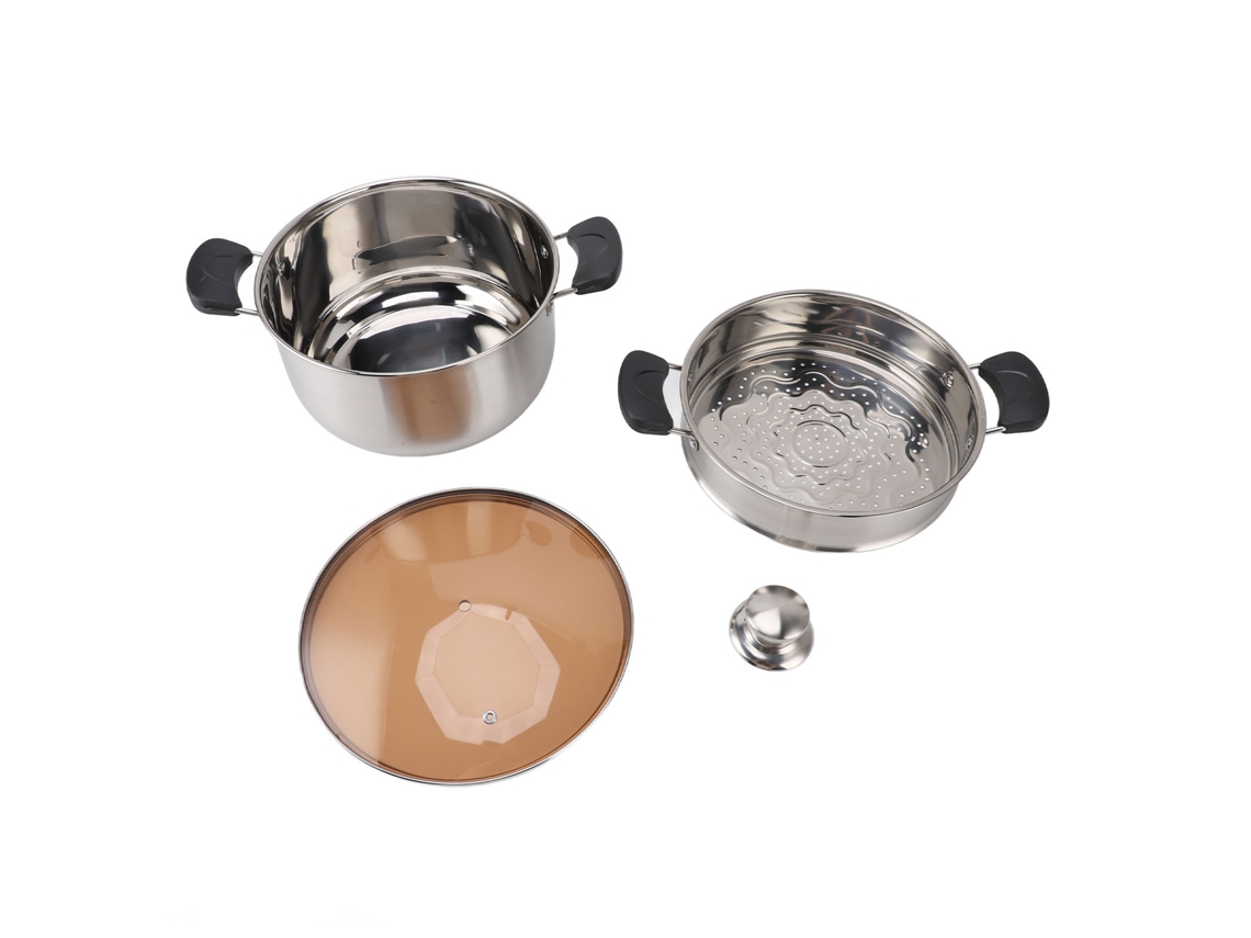 Panela de Sopa Inox LAXISCREED com Cesto À Vapor