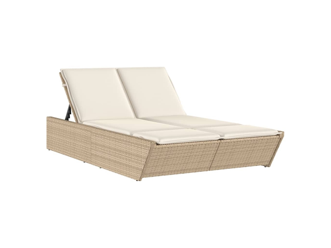 Double Sun Lounger, Double Sun Loungers Vidaxl Bege Rattan / Vime (n/a)