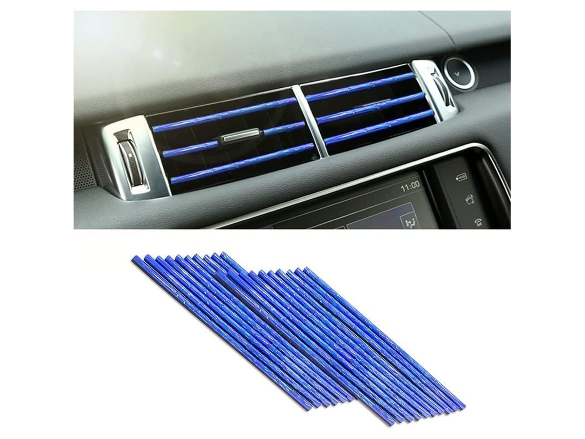 Fita Decorativa para Saída de Ar de Carro, 20 Peças Universal À Prova D'água Flexível (azul Gelo)