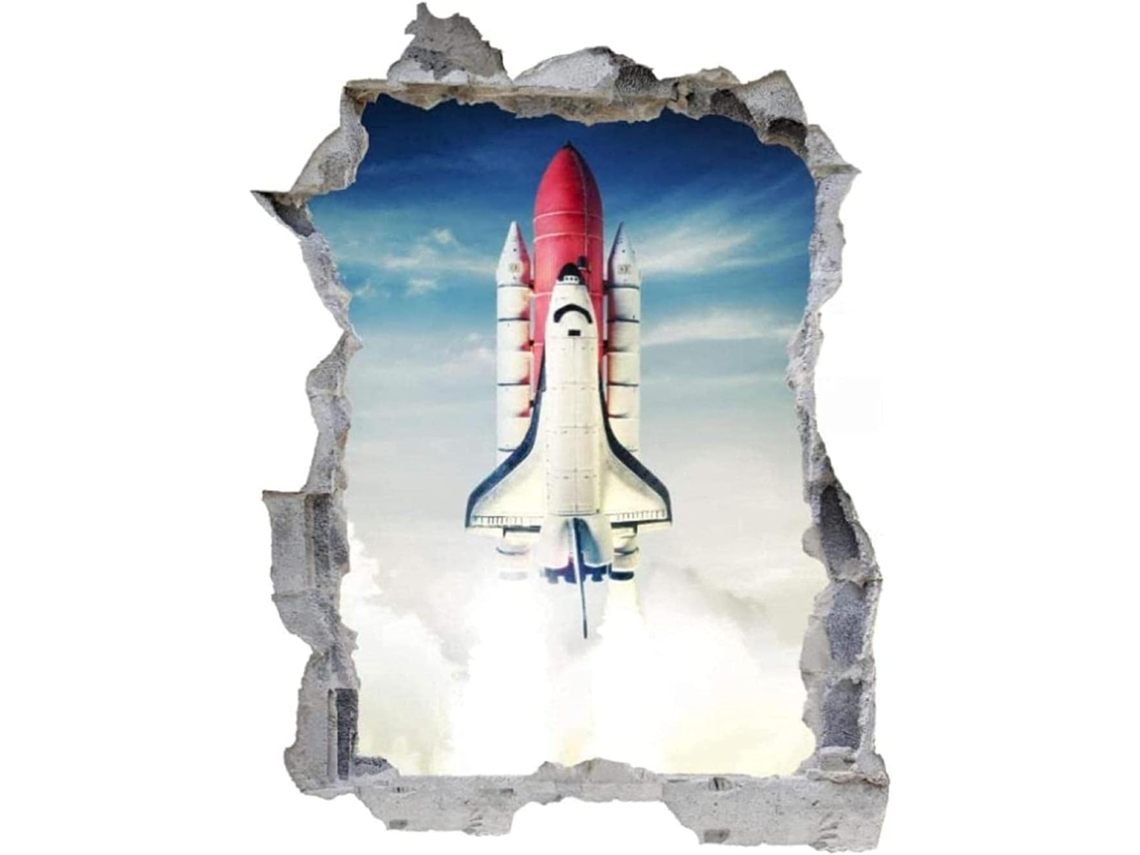 Adesivos De Parede - Adesivo De Parede Espacial - Ônibus Espacial - 3d - Adesivo De Parede Artístico 50x70cm