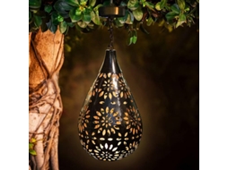 LUMINÁRIA SOLAR SUSPENSA em ferro, para jardim e cerca, instalação fácil AQUAFORGE
