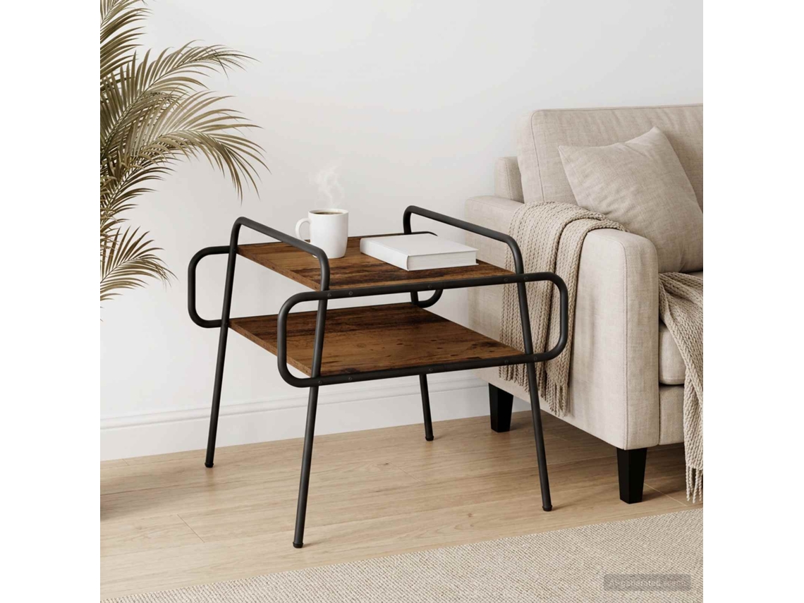 Vidaxl Mesa De Centro Madeira Antiga 60 X 60 X 51 Cm
