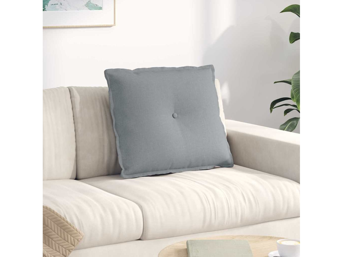 Vidaxl Travesseiro Para Costas Cinzento-claro 60 X 19 X 50 Cm Tecido