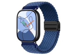 Pulseira de nylon com data magnética compatível com Xiaomi Mi Band 10 Pro, Huawei Fit 5 e Redmi Watch 6, azul oceano frio.