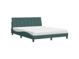 Bed, Beds Vidaxl Verde Veludo (160 X 200 Cm)