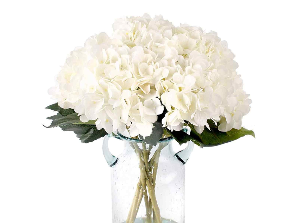 MEOIRUERY Buquê De Flores Artificiais De Hortênsia, Hortênsias Artificiais De Longa Duração, Bem Feitas E Com Toque Real, Com Design Intercalado À Mão Para Cent