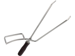 Pinça Para Carvão Com Cabo De Madeira Resistente, Ergonômica E Em Aço Inoxidável Resistente A Manchas, Ideal Para