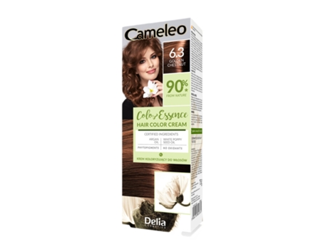 Color Essence Hair Color Cream 6.3 Golden Chestnut, 75g Long Lasting Vibrant Shine Cameleo