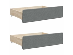 Bed Drawer, Bed Drawers Vidaxl Cinzeto Madeira Processada (n/a)