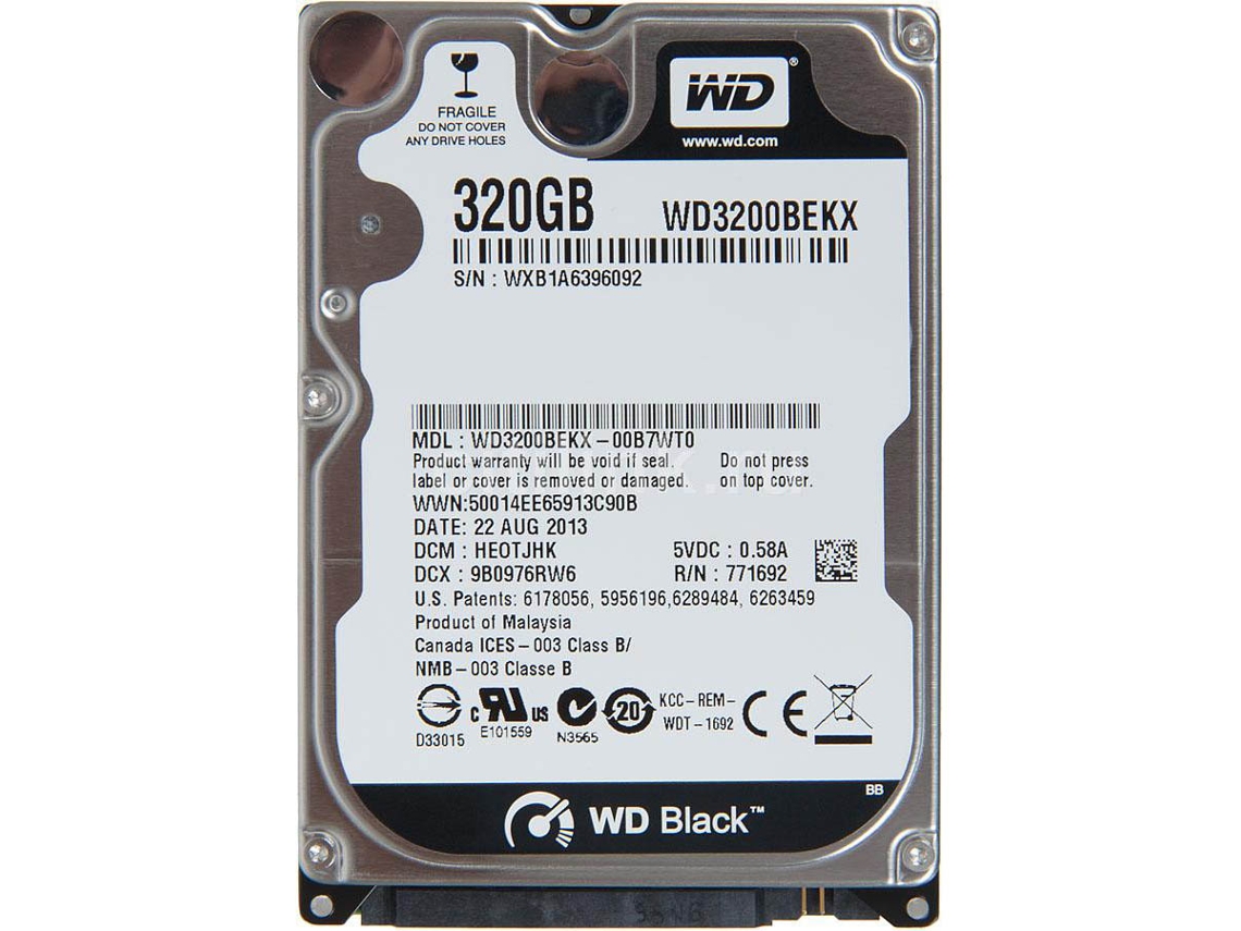 Disco HDD Interno WD WD3200BEKX (320 GB - SATA - 7200 RPM)