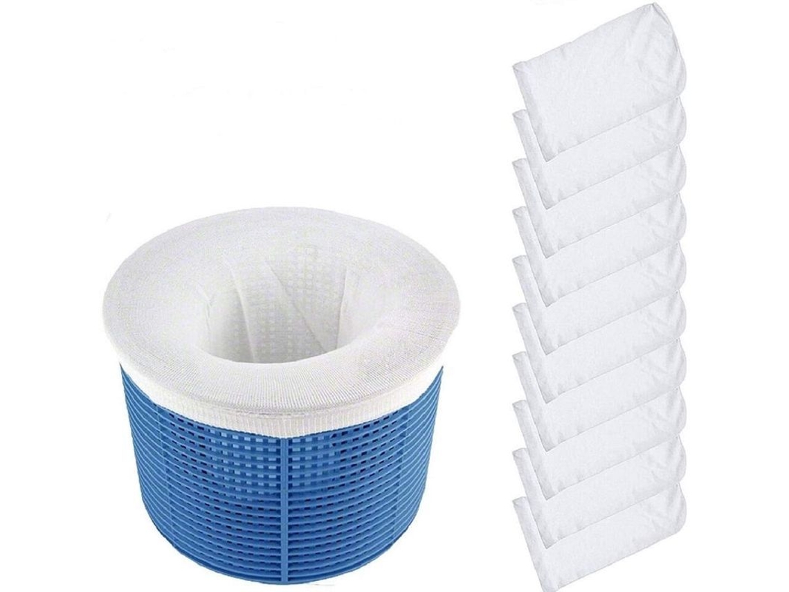 10 Meias Para Skimmer De Piscina, Malhas Filtro Ultra Finas Para Cestos E Skimmers De Piscina