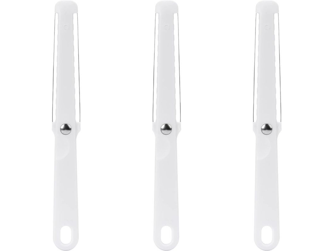 3 fatiadores de queijo com fio duplo, inox, cabo de plástico para cozinha S/MARCA
