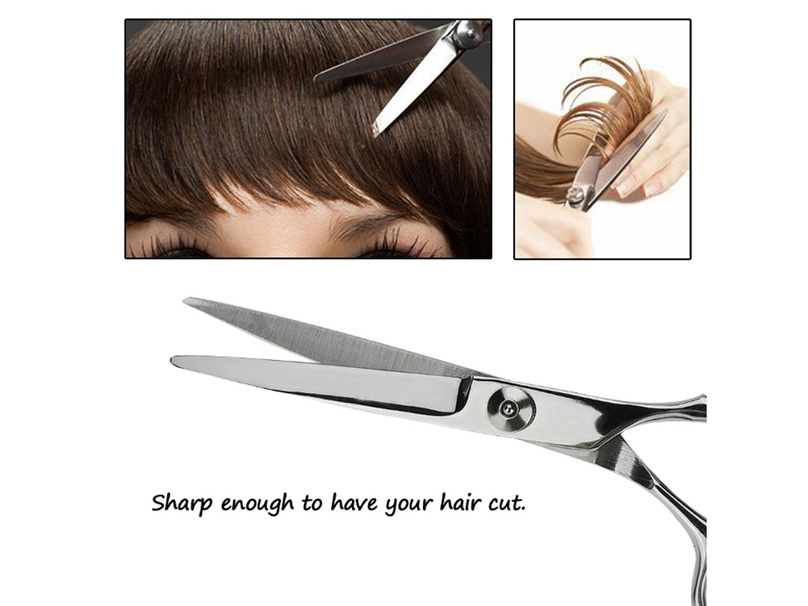 Tesoura de corte de cabelo profissional em aço inoxidável 2026 para cabeleireiros, salões de beleza e uso doméstico.