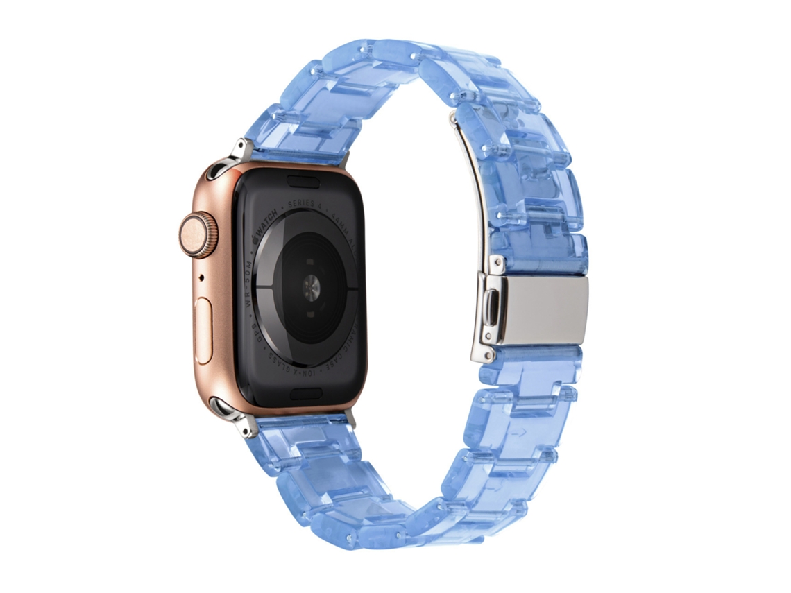 Pulseira Transparente De Resina Cerâmica Compatível Com Iwatch 10e Samsung Galaxy Watch 7, Azul Translúcido, 20mm