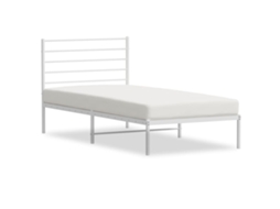 Estrutura de Cama com Cabeceira Metal Branco (100x190cm)
