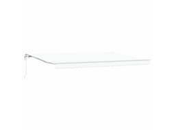 Conjunto 1 Toldo Retrátil Vidaxl Branco Tecido (500 × 300 Cm)