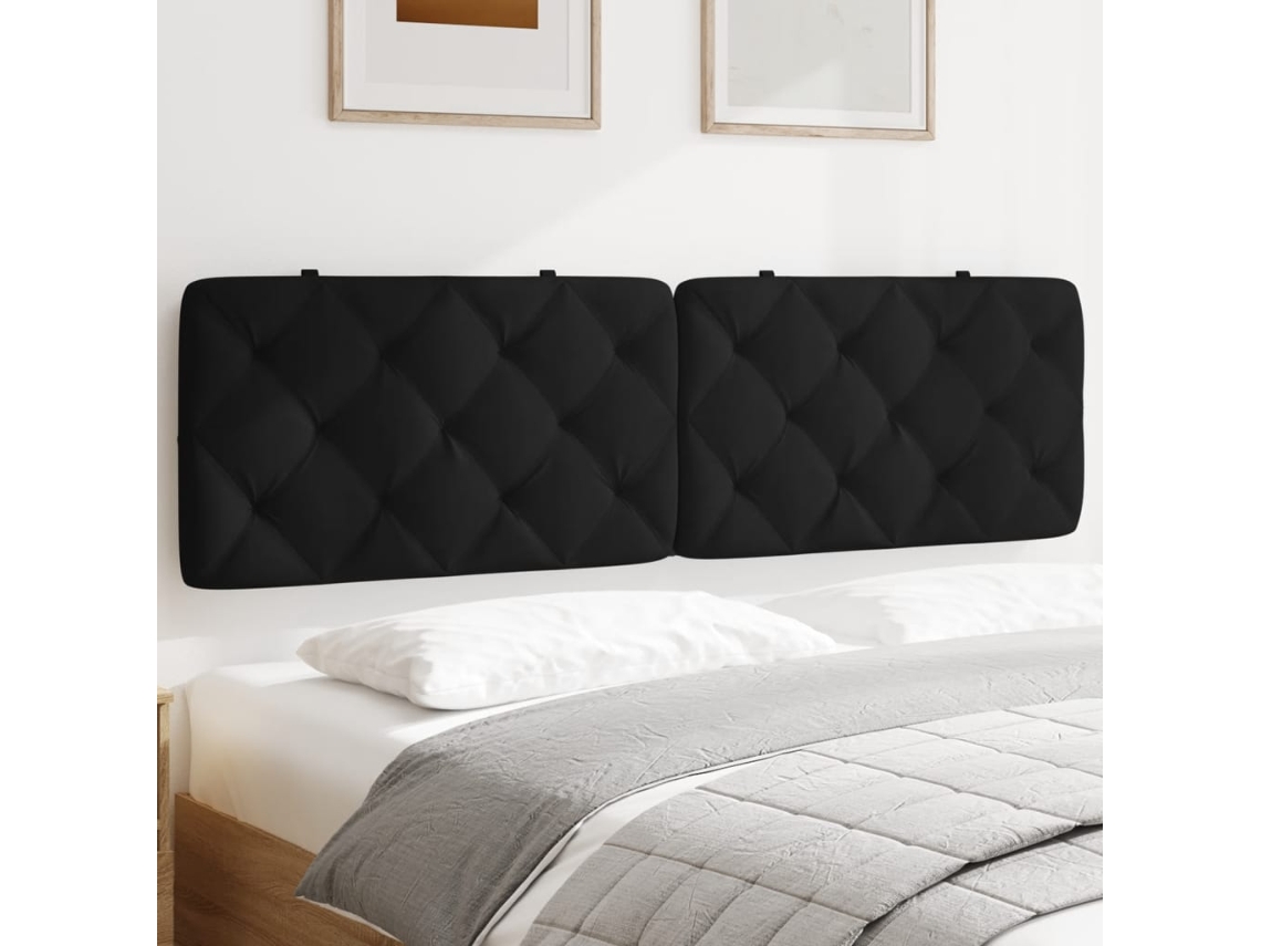Vidaxl Almofadão De Cabeceira 180 Cm Veludo Preto
