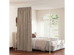 Varão De Cortina Branco Sem Furos 73-183 Cm Para Divisória De Ambientes