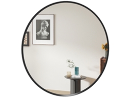 Espelho De Diâmetro, Parede, Design Moderno, 61 Cm De Preto