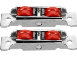 Conjunto De 2 Peças Com Polia E Rodízios Em Aço Inoxidável E Nylon Com Rolamento.