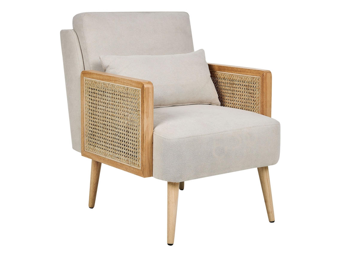 Poltrona BELIANI Orum de Tecido Creme Claro 60x78x80