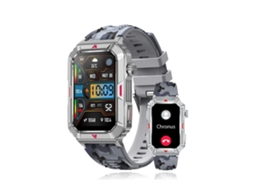 Smartwatch Yunzii Cf26 1 57 Polegadas Tela Quadrada Rastreador De Fitness Masculino Para Android Ios Camo Cinza