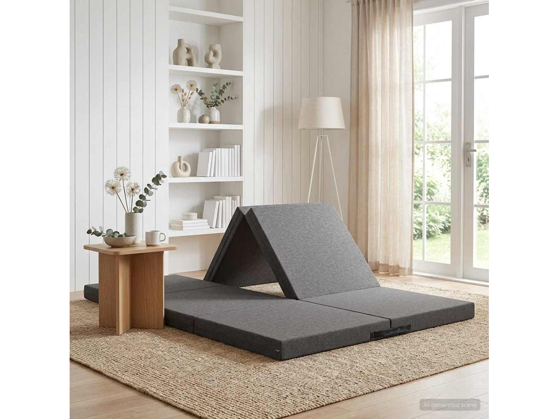 Vidaxl Sofá Cama Dobrável 140 X 67 X 15 Cm Cinzento-claro