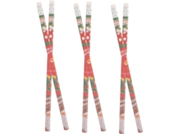 6pièces Crayons De Noël Colorés Avec Gomme Ludiques Pour Écriture Douce Cadeau Pour Fêtes Et Classe