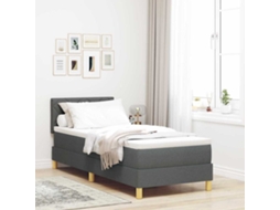 Vidaxl Cama Box Com Almofada Manual Cinza Escuro 80 X 200 Cm Tecido